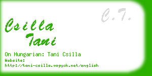 csilla tani business card